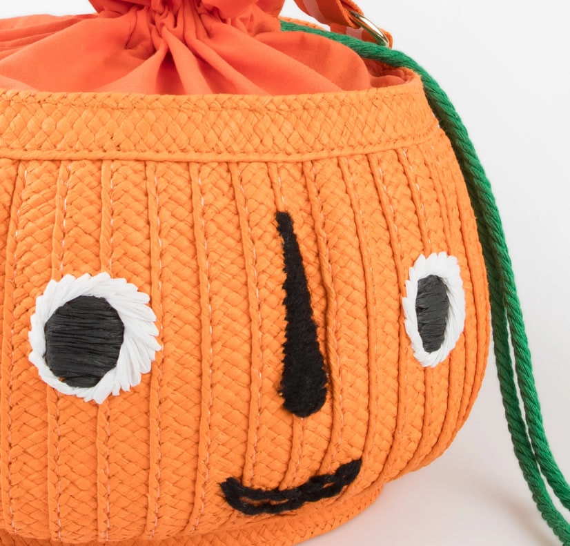 Trick Or Treat Hasır Çanta - Balkabağı