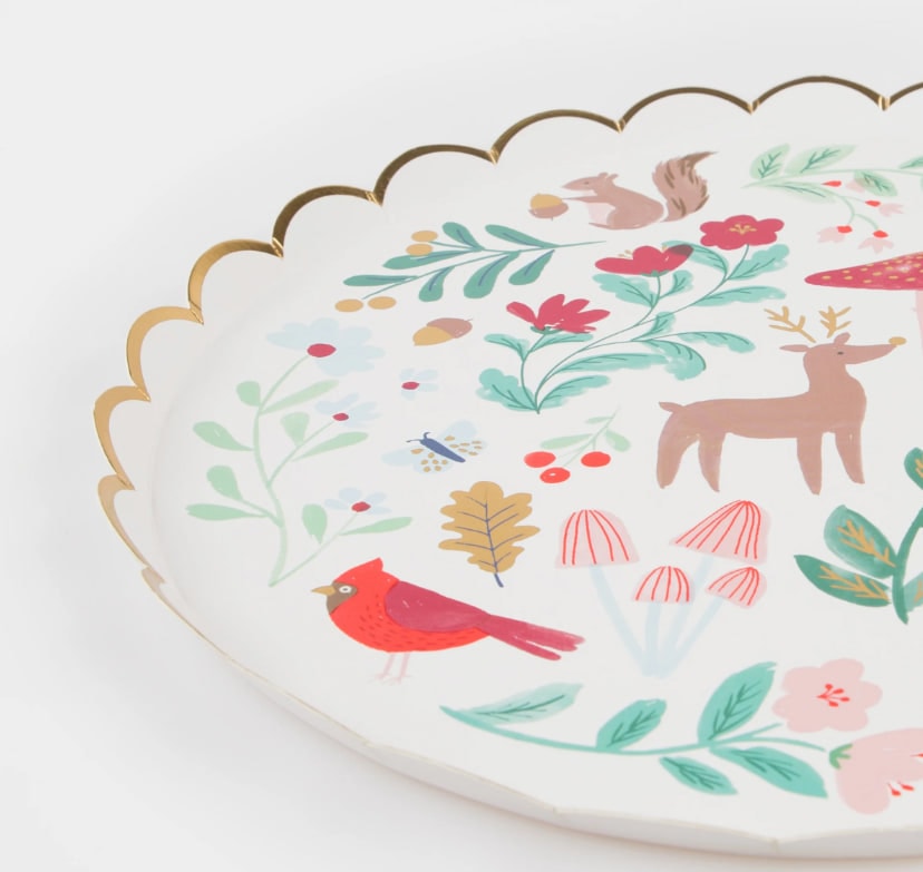 Winter Woodland Dinner Plates - Orman Tabak (L) (8'li)