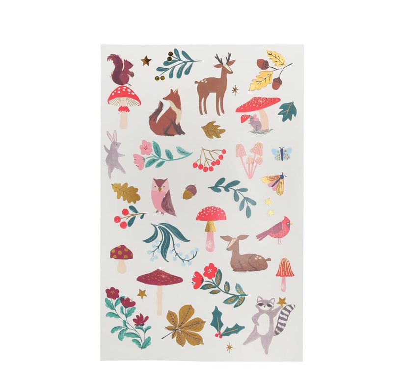 Woodland Temporary Tattoo Sheets - Orman Geçici Dövme