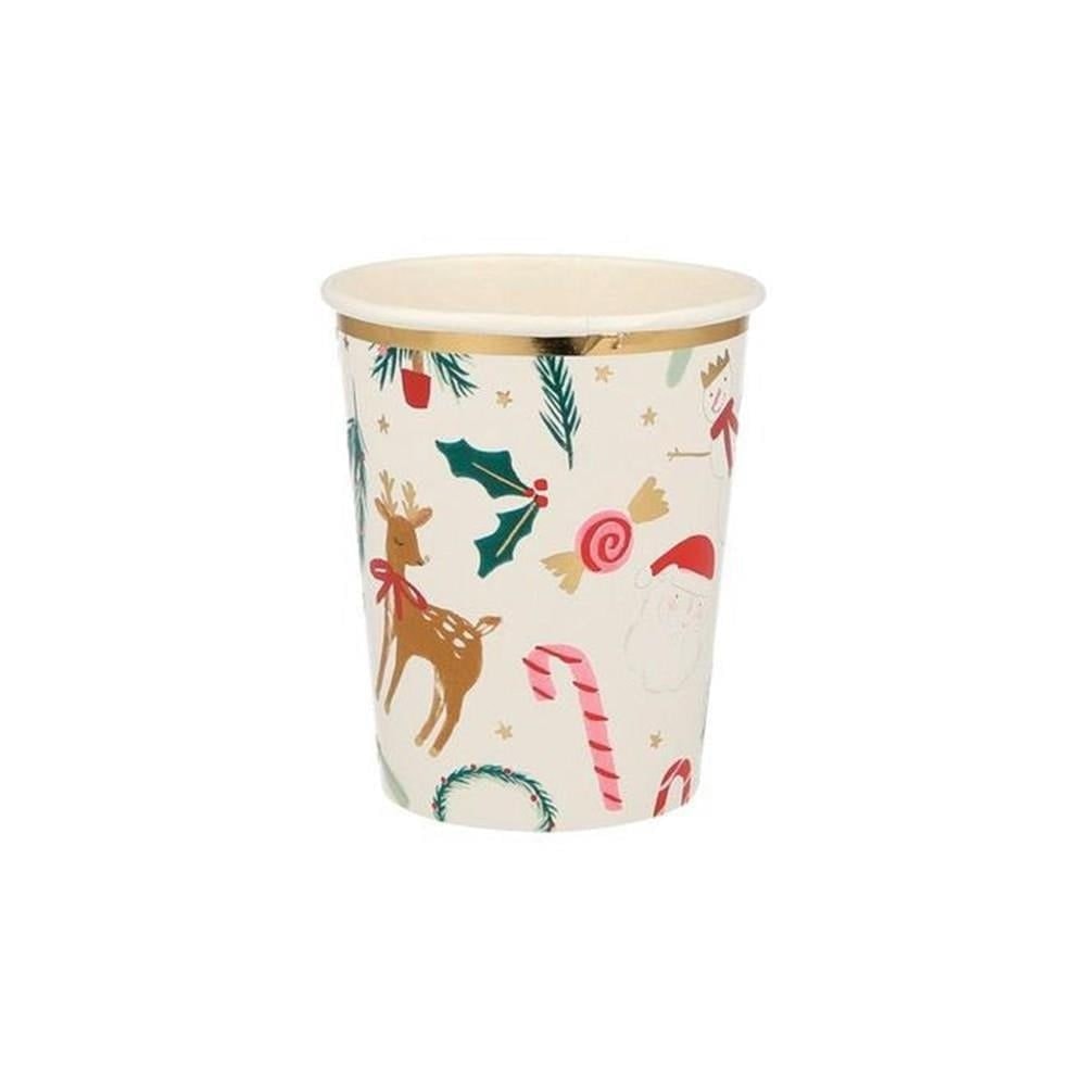 Festive Motif Cups - Yeni Yıl Motifli Bardaklar - 8'li