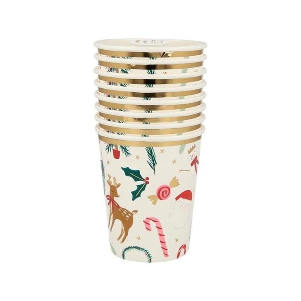 Festive Motif Cups - Yeni Yıl Motifli Bardaklar - 8'li