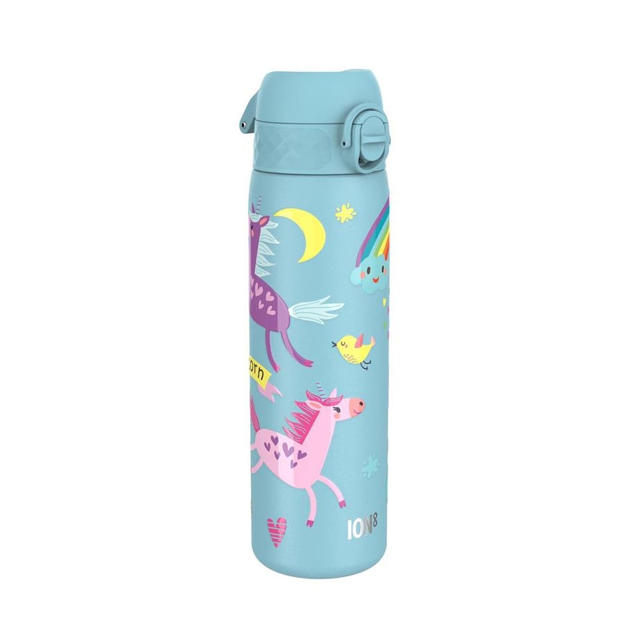 Paslanmaz Çelik İnce Suluk - Mavi Unicorn - 600 ml - Sızdırmaz
