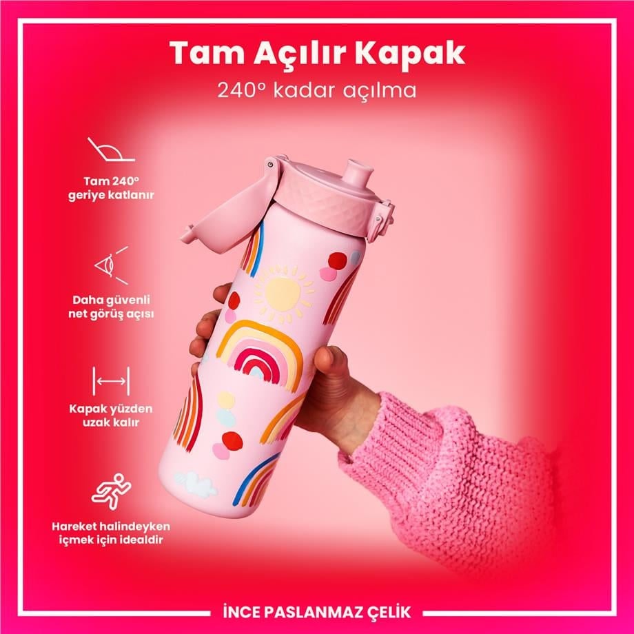 Paslanmaz Çelik İnce Suluk - Gökkuşağı - 600 ml - Sızdırmaz