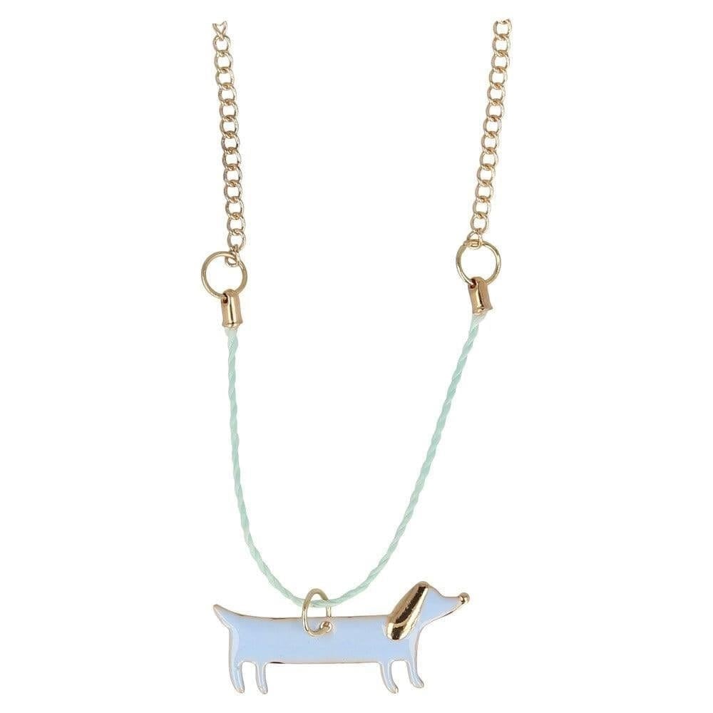 Enamel Sausage Dog Necklace - Sosis Köpek Kolye