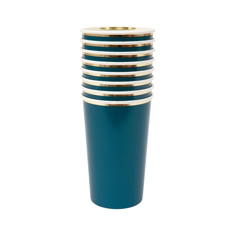 Dark Teal Cups - Koyu Turkuaz Bardak - L
