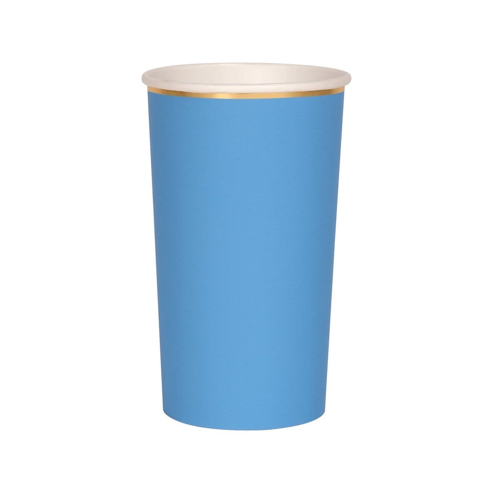 Bright Blue Highball Cups - Parlak Mavi Bardaklar - L - 8'li