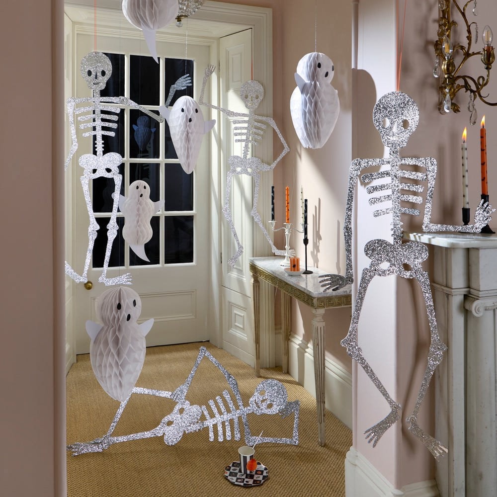 Halloween - Dev Simli Eklemli İskelet Süsleri (3'lü)