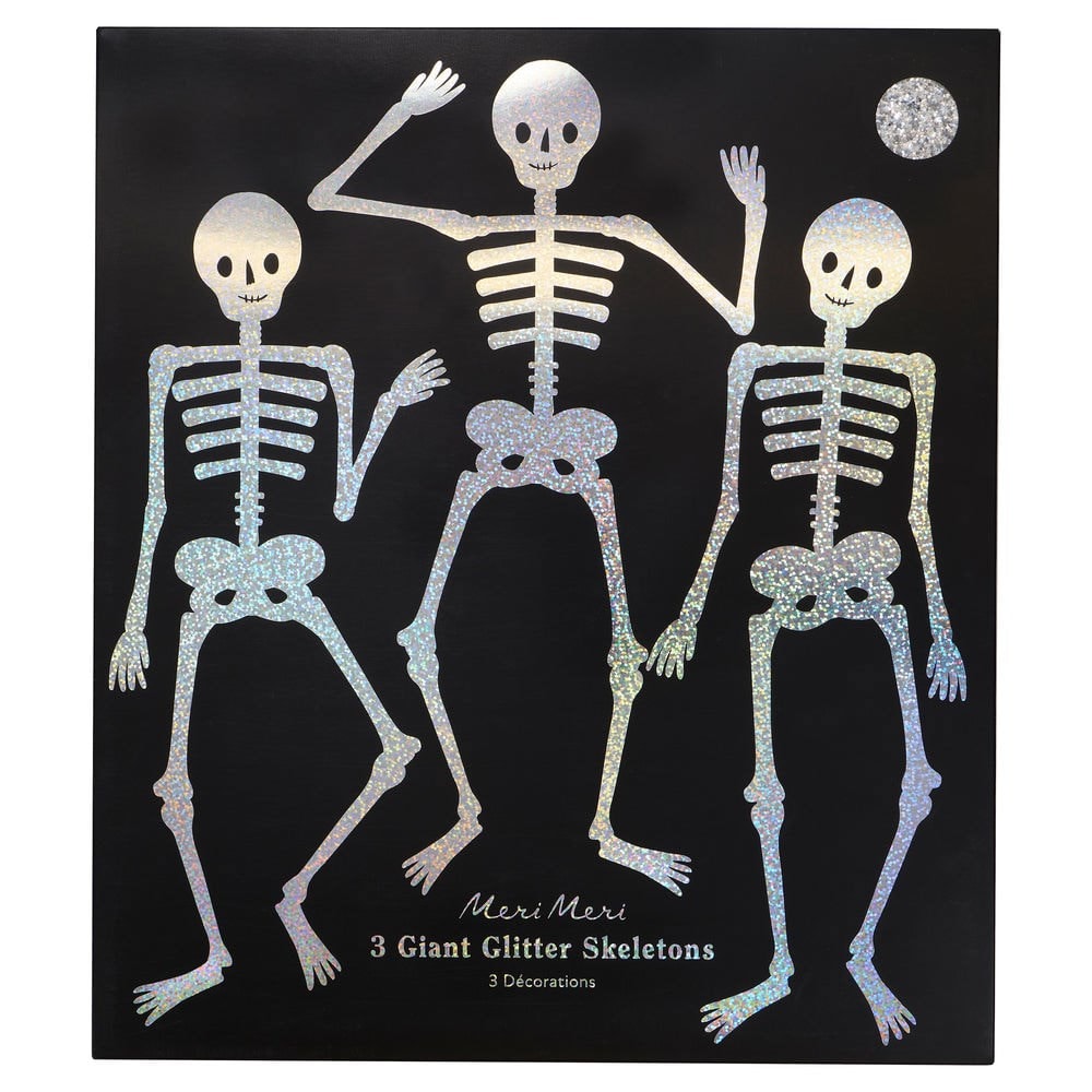 Halloween - Dev Simli Eklemli İskelet Süsleri (3'lü)
