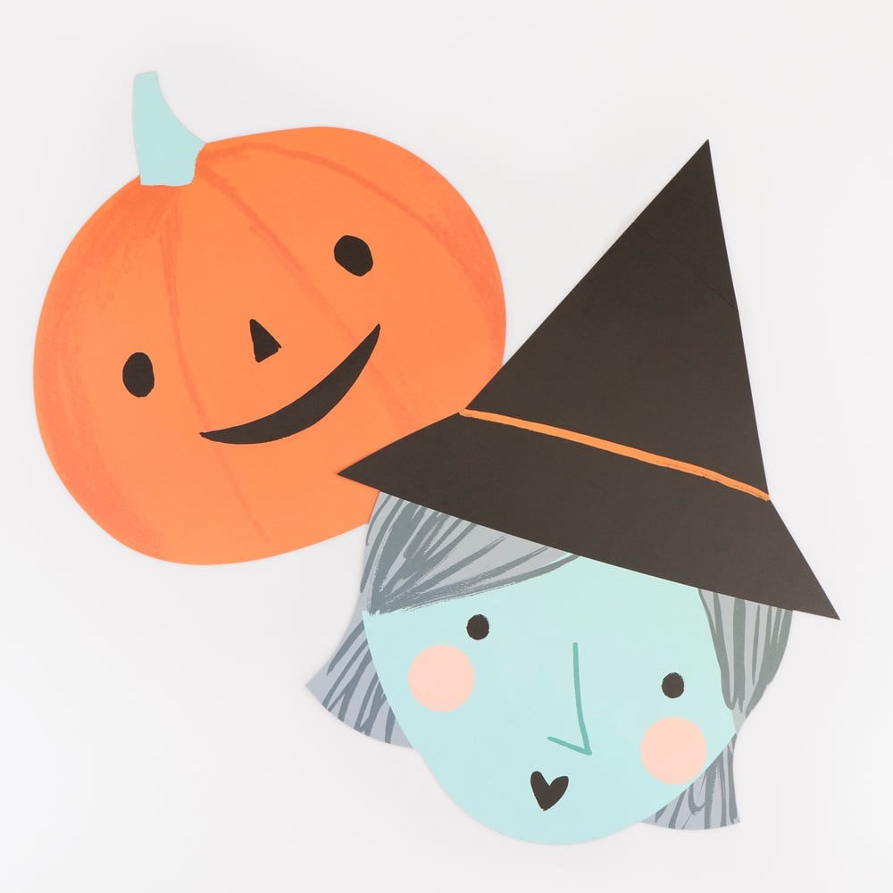 Halloween - Cadılar Bayramı Kafalar Kağıt Amerikan Servis - 12 Adet