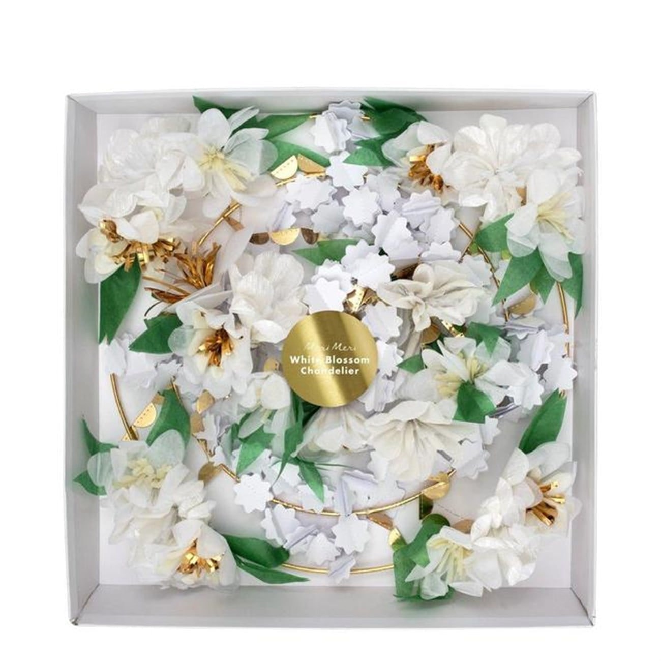 White Blossom Chandelier - Beyaz Çiçekli Süs Avize