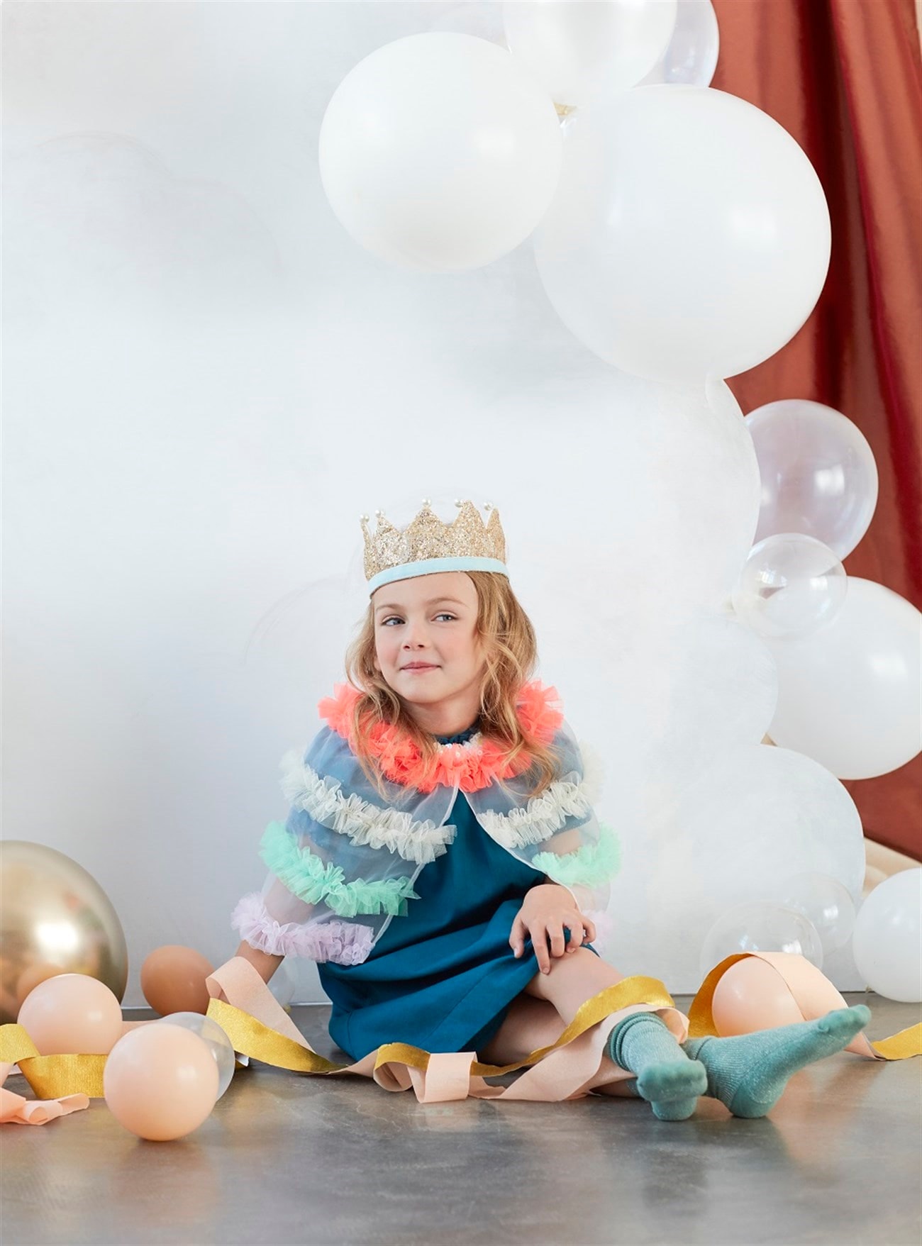 Neon Tulle Ruffle Capelet - Neon Tüllü Pelerin
