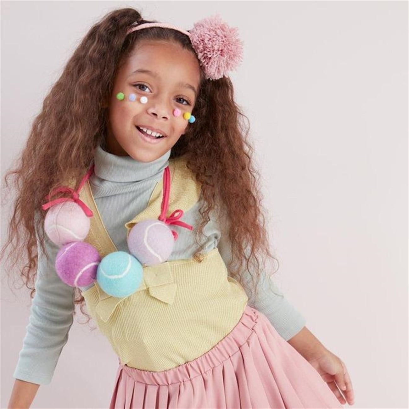 Pink Pompom Headband - Pembe Ponponlu Taç