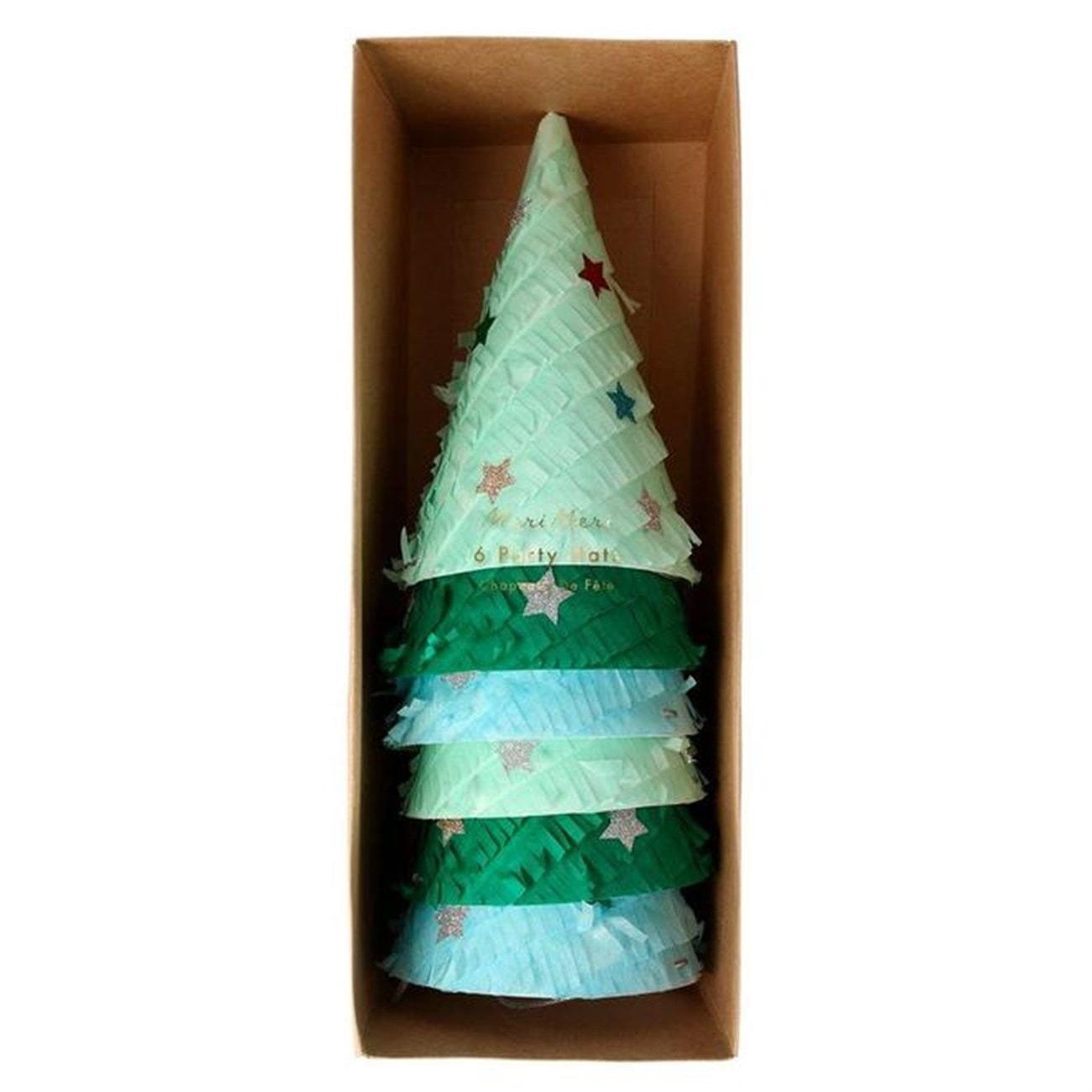 Fringed Christmas Tree Party Hats - Püsküllü Çam Ağacı Parti Şapkaları
