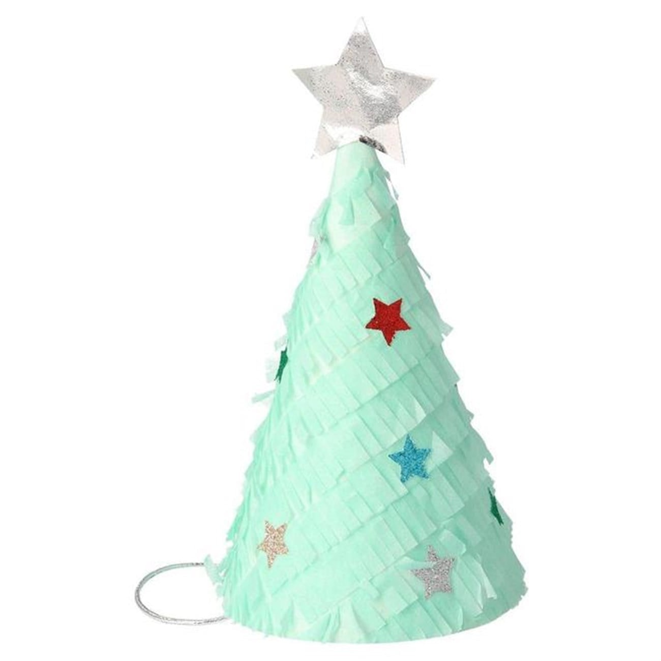 Fringed Christmas Tree Party Hats - Püsküllü Çam Ağacı Parti Şapkaları