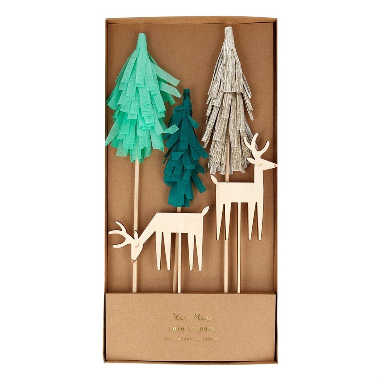 Woodland & Reindeer Cake Toppers - Orman & Ren Geyikleri Pasta Süsleri