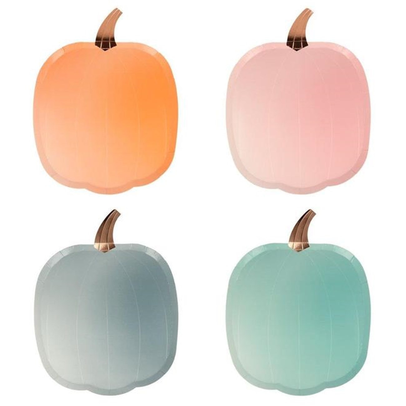 Ombre Halloween Pumpkin Plates - Pastel Balkabağı Tabaklar