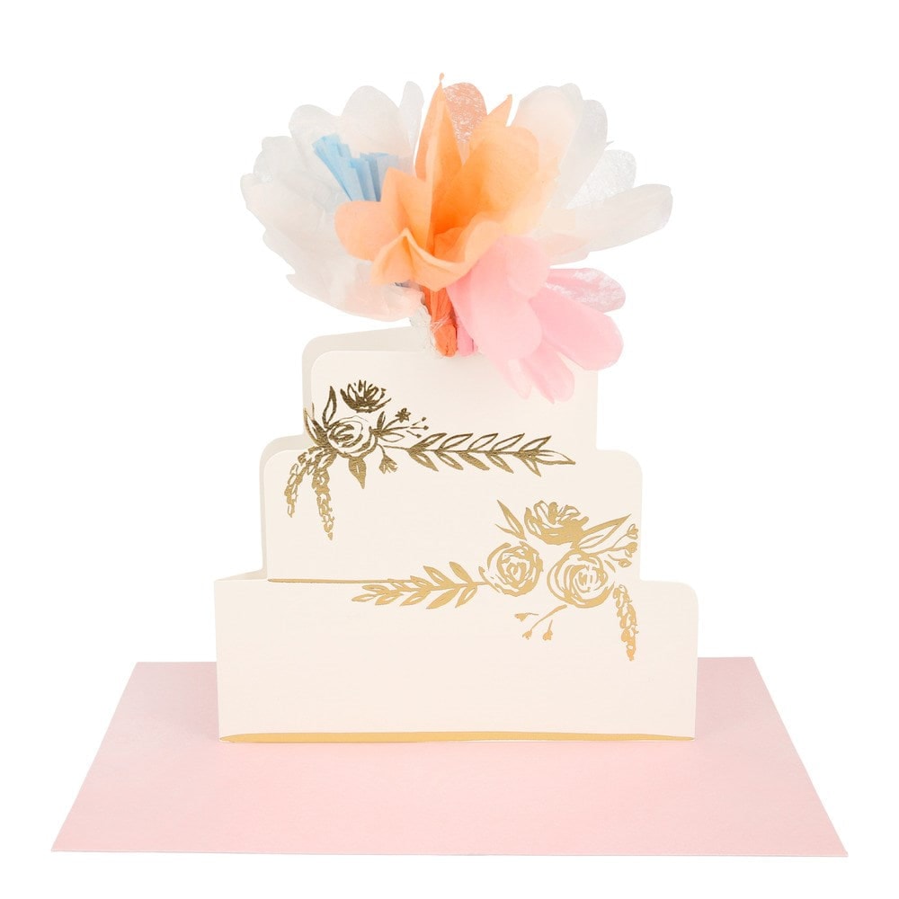 Floral Cake Card - Çiçekli Pasta Tebrik Kartı