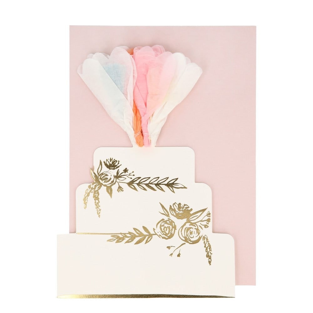 Floral Cake Card - Çiçekli Pasta Tebrik Kartı