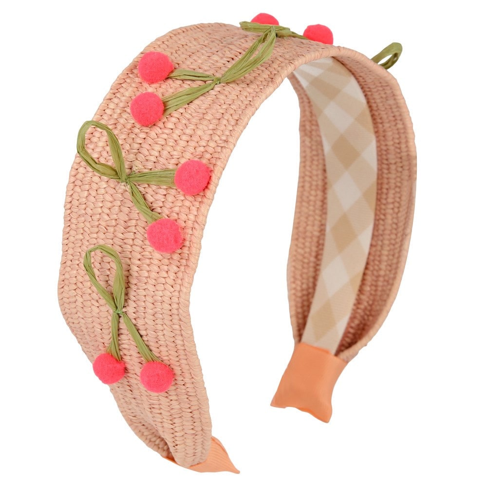 Raffia Headband Cherries - Kirazlı Saç Bandı
