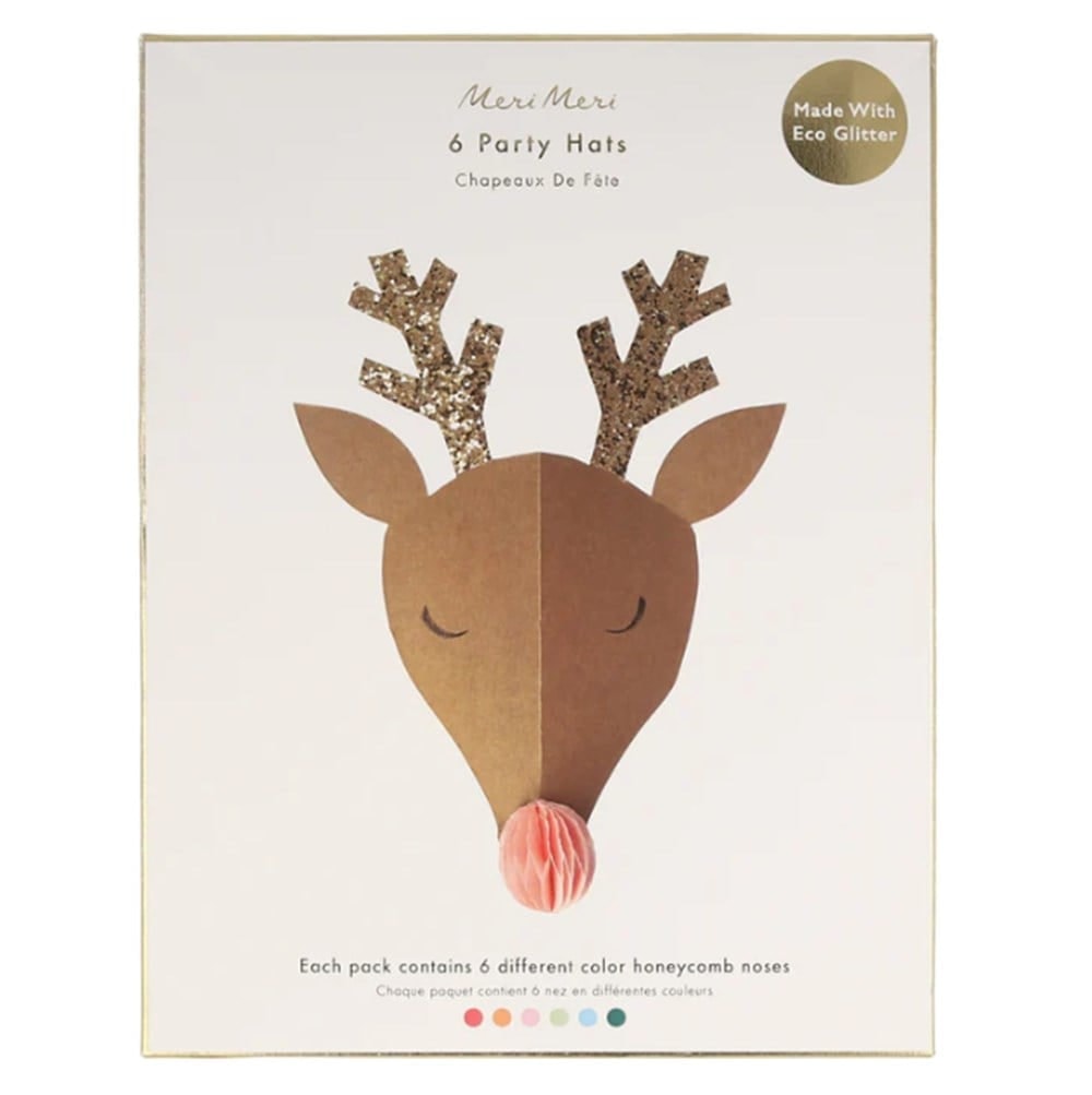 Reindeer Party Hats - Ren Geyikleri Parti Şapkaları - 6lı