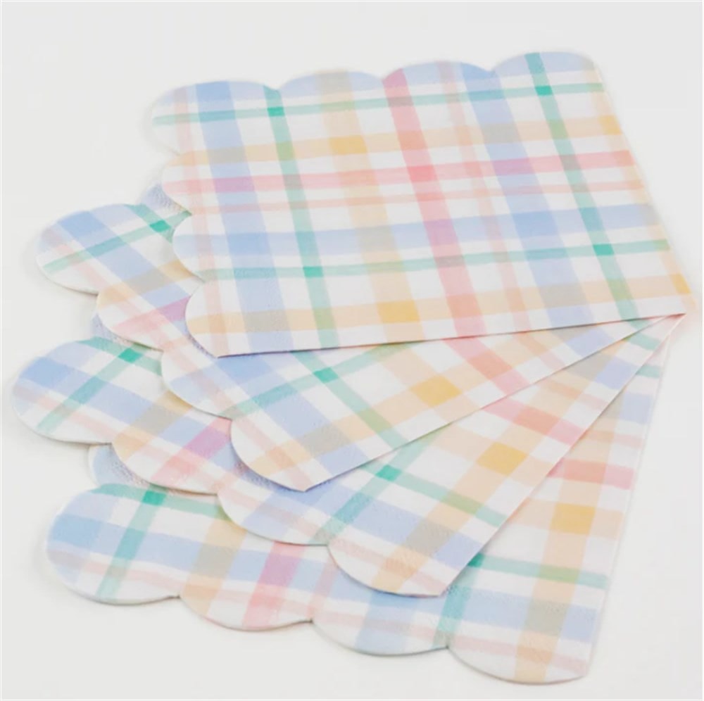 Large Spring Plaid Napkins - Bahar Yeri Peçeteler - 16'lı