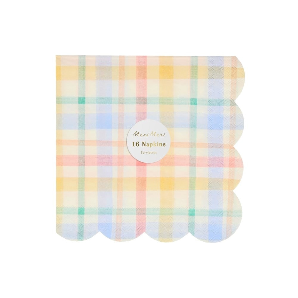 Large Spring Plaid Napkins - Bahar Yeri Peçeteler - 16'lı