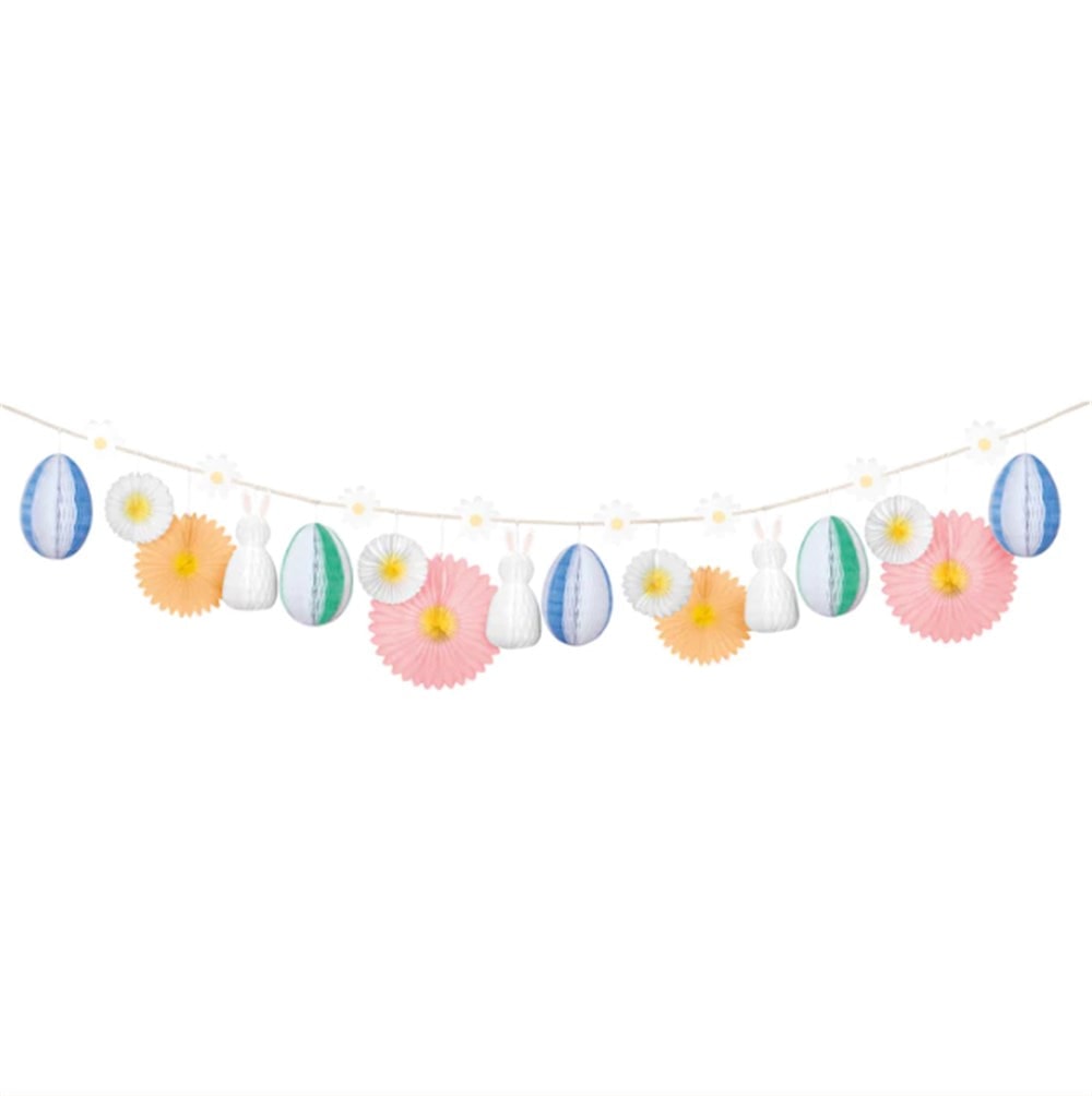 Honeycomb Easter Bunny Garland - Petekli Paskalya Tavşan Asılan Süs