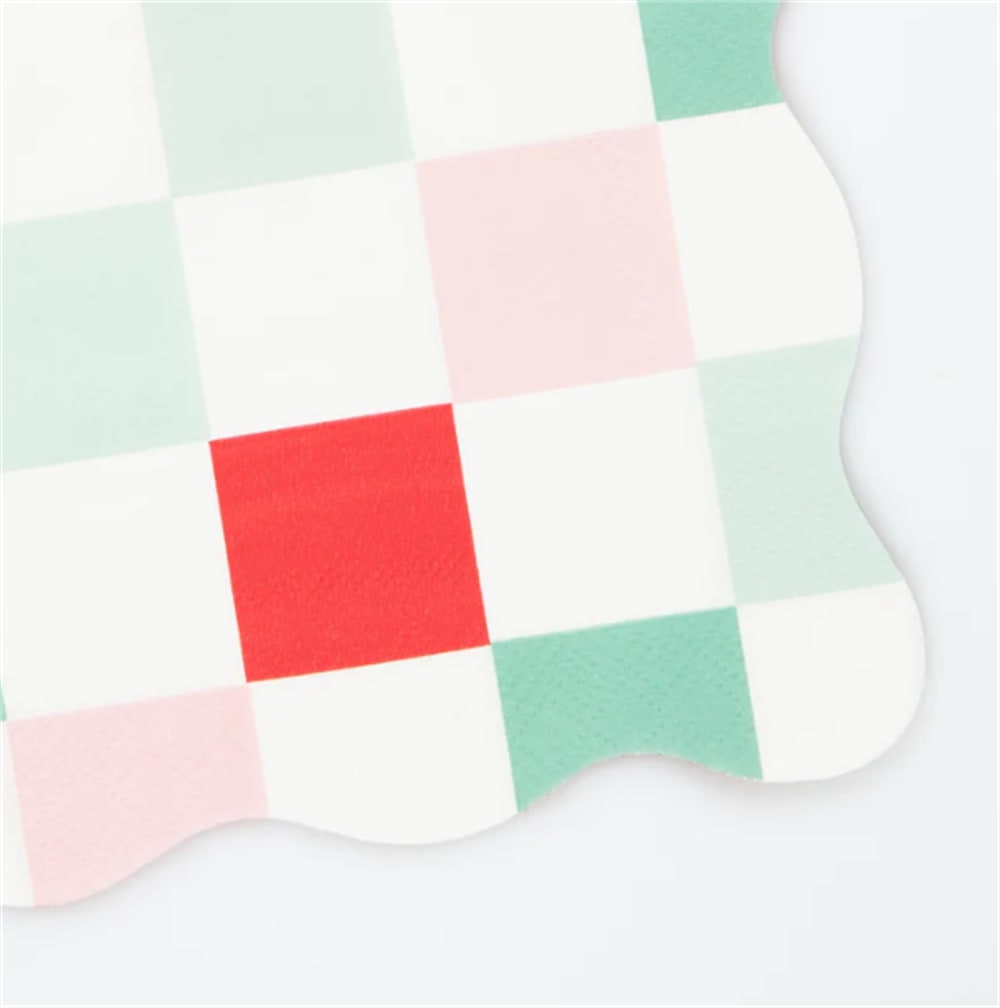 Multi Check Large Napkins - Kareli Peçeteler (L) (16'lı)
