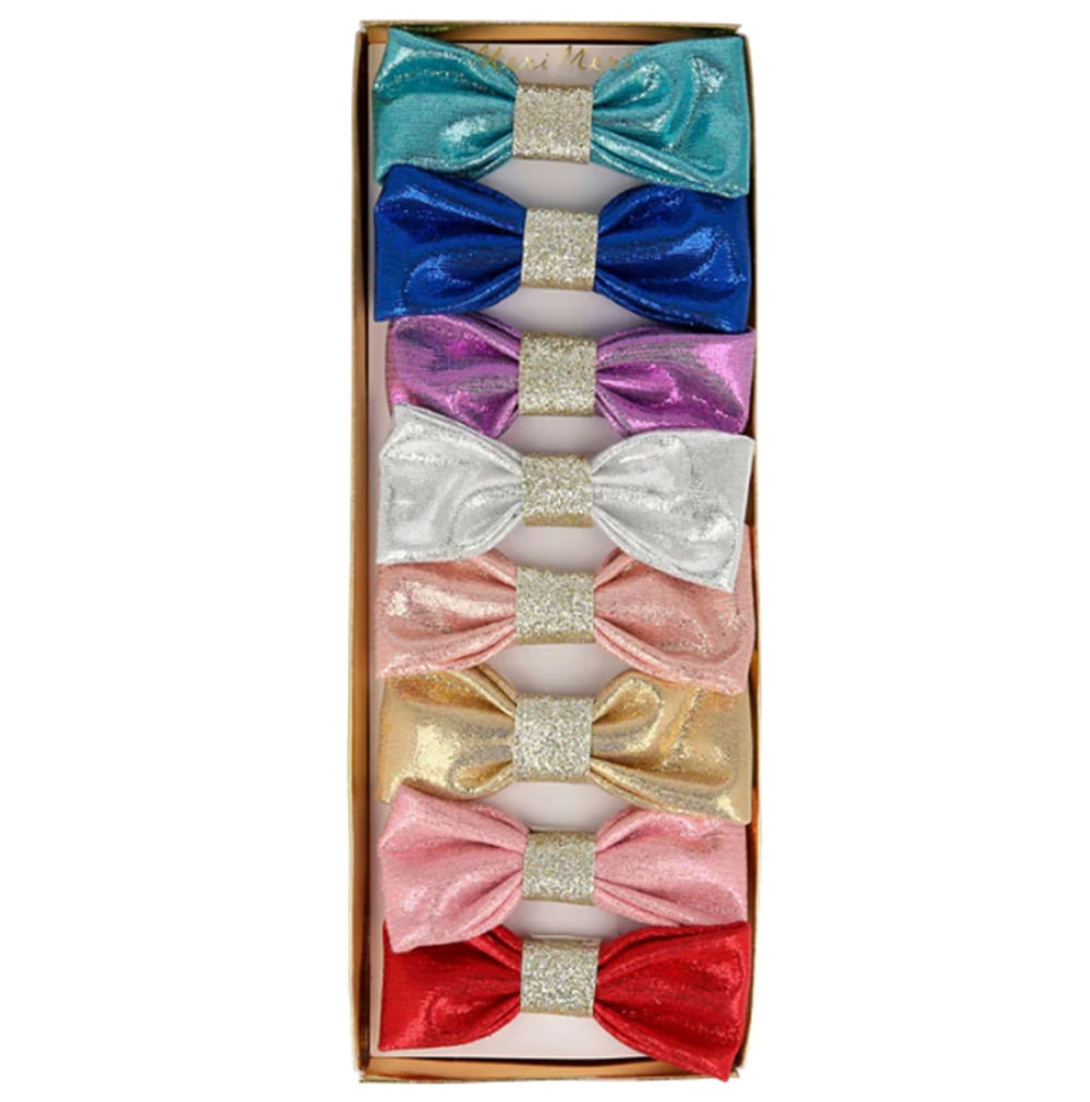 Lurex Hair Bows - Parıltılı Kurdele Tokalar (8'li)