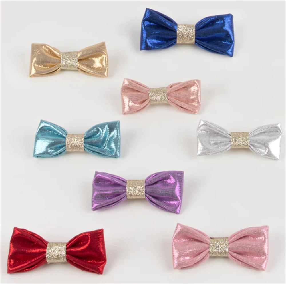 Lurex Hair Bows - Parıltılı Kurdele Tokalar (8'li)