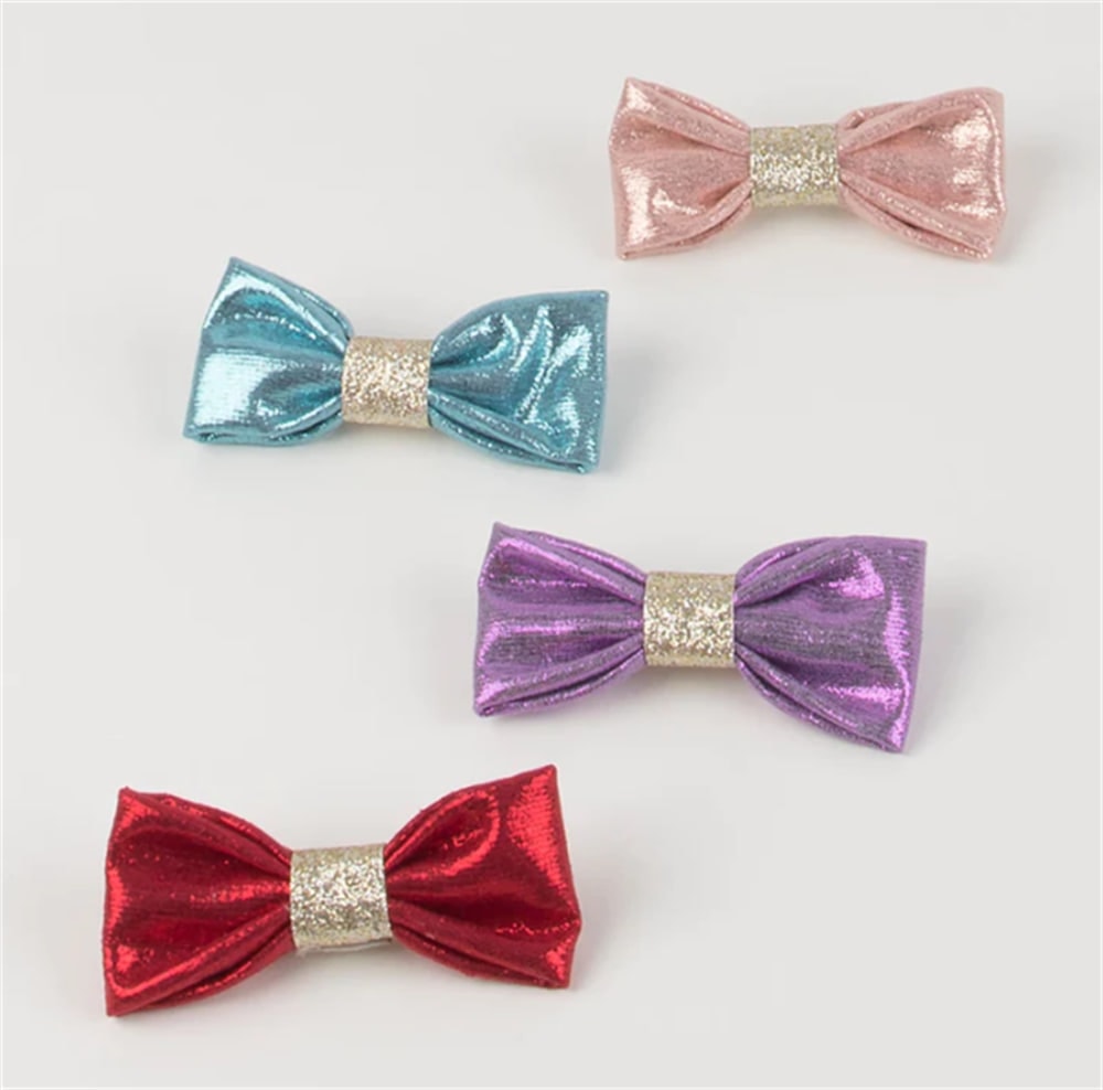 Lurex Hair Bows - Parıltılı Kurdele Tokalar (8'li)