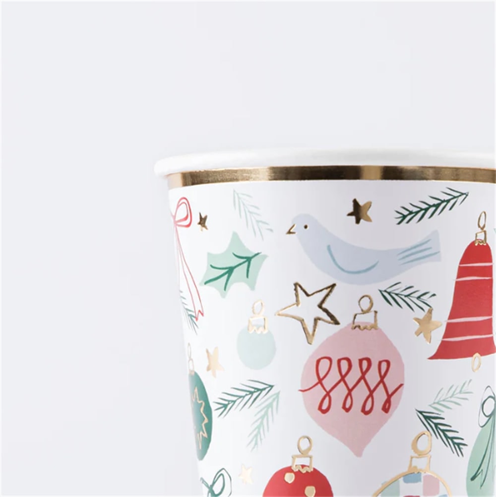 Festive Pattern Cups - Yeni Yıl Bardaklar (8'li)