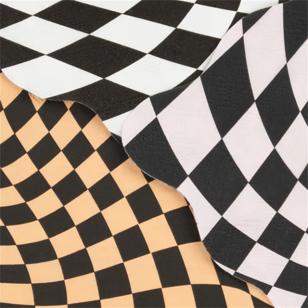 Halloween Checker Large Napkins - Cadılar Bayramı Damalı Peçeteler (L) (16'lı)