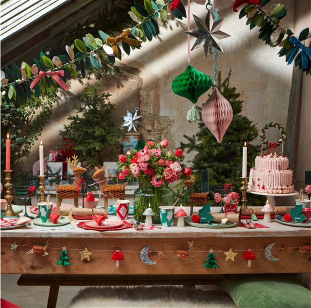 Honeycomb Reindeer Family - Rengeyiği Ailesi Dekorlar (3'lü)
