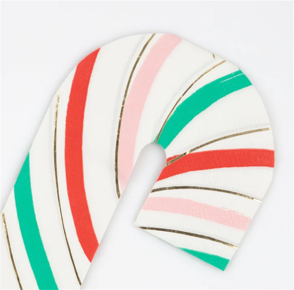 Stripy Candy Cane Napkins - Çizgili Şeker Kamışı Peçeteler (16'lı)
