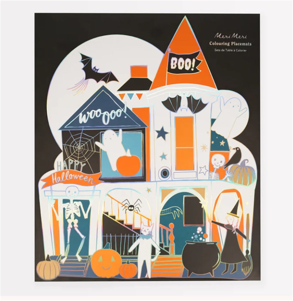 Shaped Halloween Coloring Placemats - Cadılar Bayramı Karakterli Boyanabilir Amerikan Se
