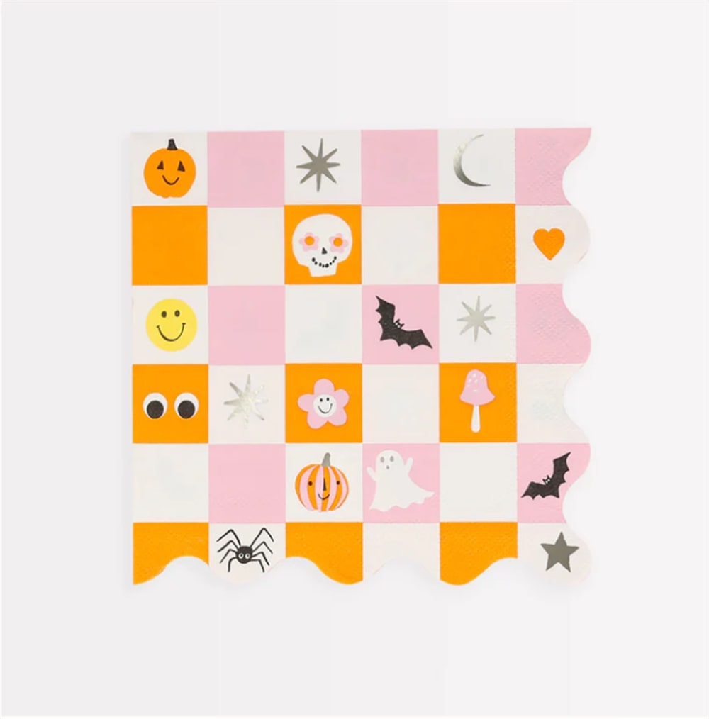 Groovy Halloween Icon Large Napkins - Cadılar Bayramı Karakterli Peçeteler (L) (16'lı)
