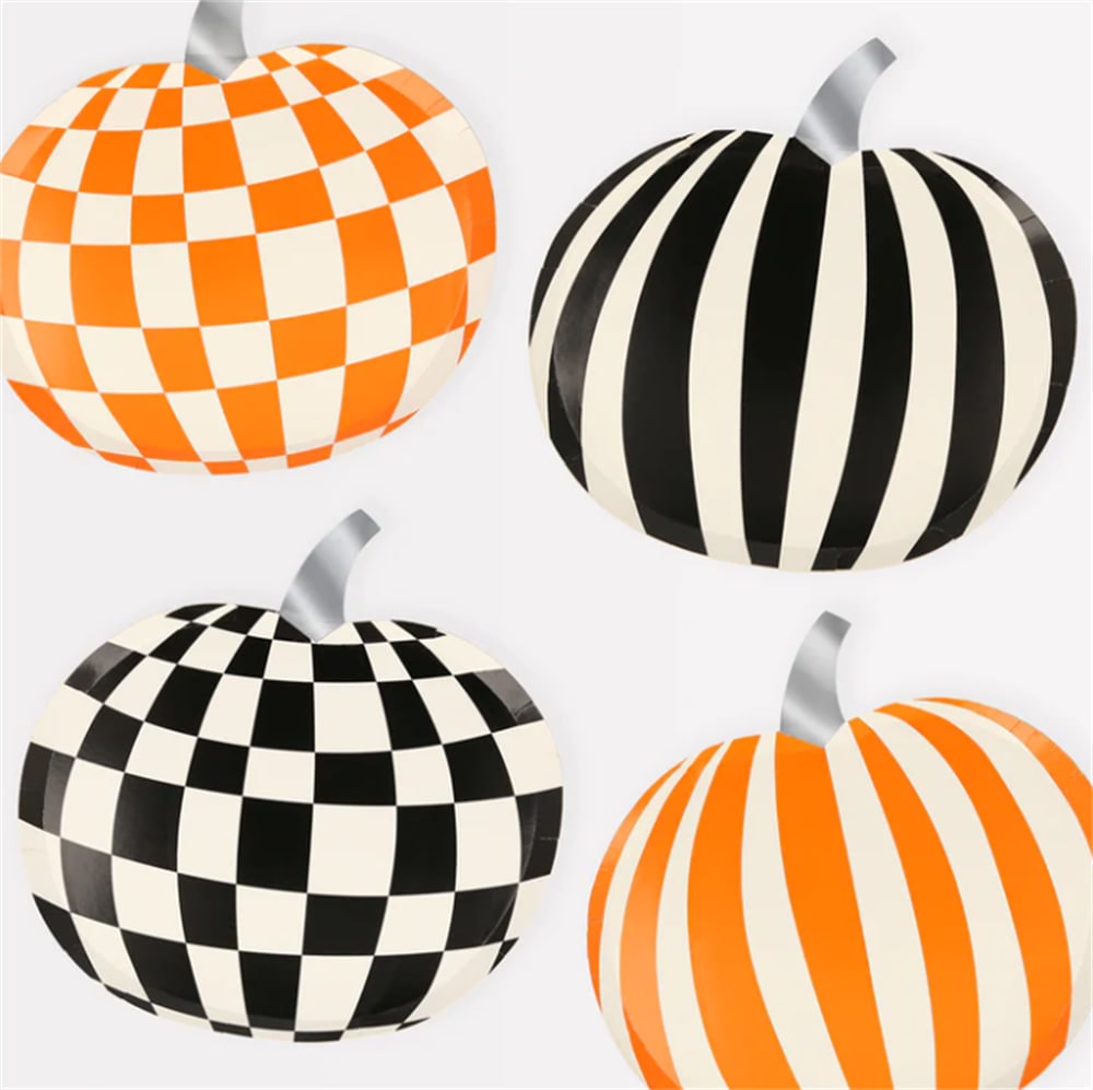 Mod Pattern Pumpkin Plates - Modern Balkabağı Tabaklar (8'li)