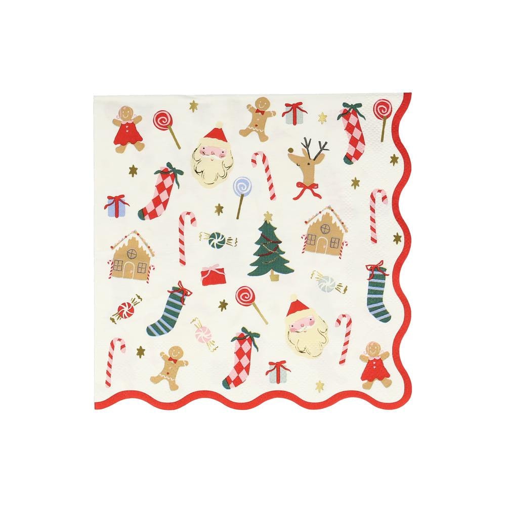 Jolly Christmas Large Napkins - Yeni Yıl Peçeteler (L) (16'lı)
