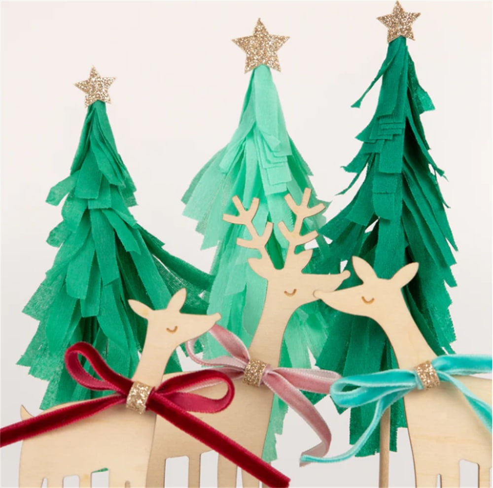 Reindeer Family Cake Toppers - Ren Geyikleri Ailesi Pasta Süsü