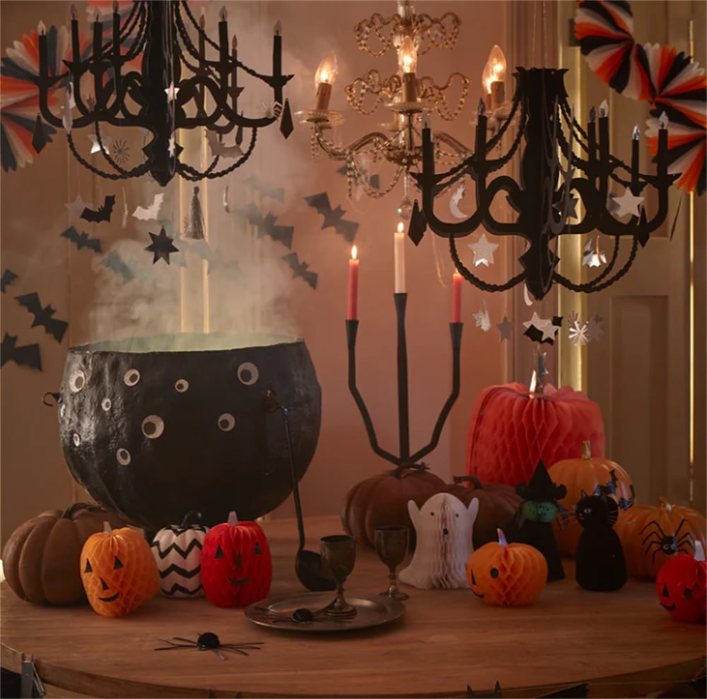 Black Paper Chandelier - Siyah Avize