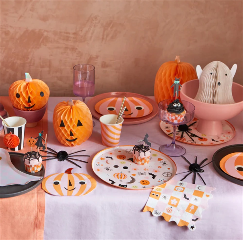 Groovy Halloween Icon Dinner Plates - Cadılar Bayramı Karakterli Tabaklar (L) (8'li)