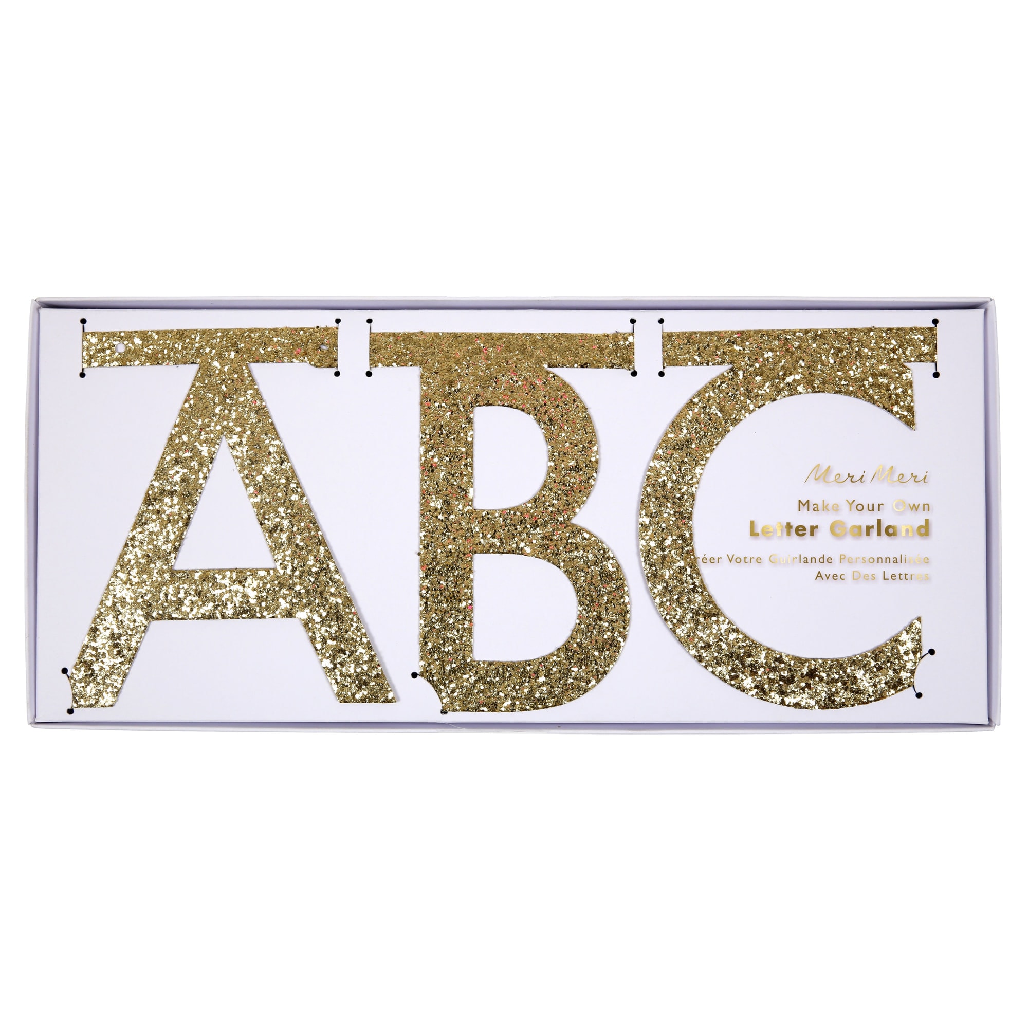 Gold Glitter Letter Garland Kit - Altın Simli Harf Seti