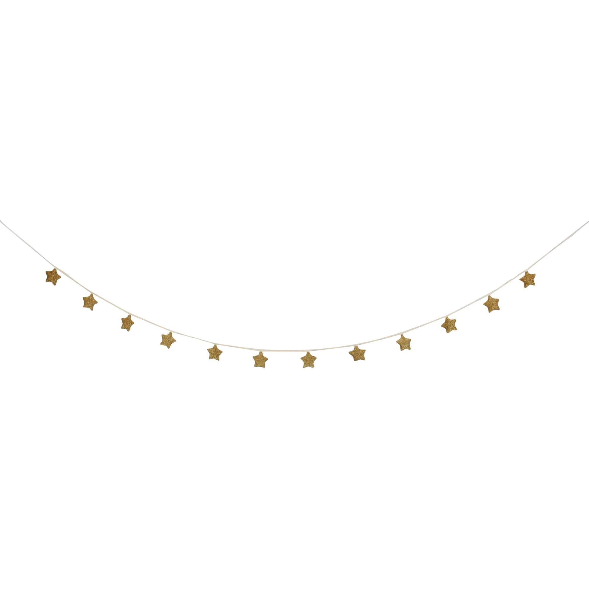Gold Knitted Star Garland - Altın Yıldızlı Asılan Süs