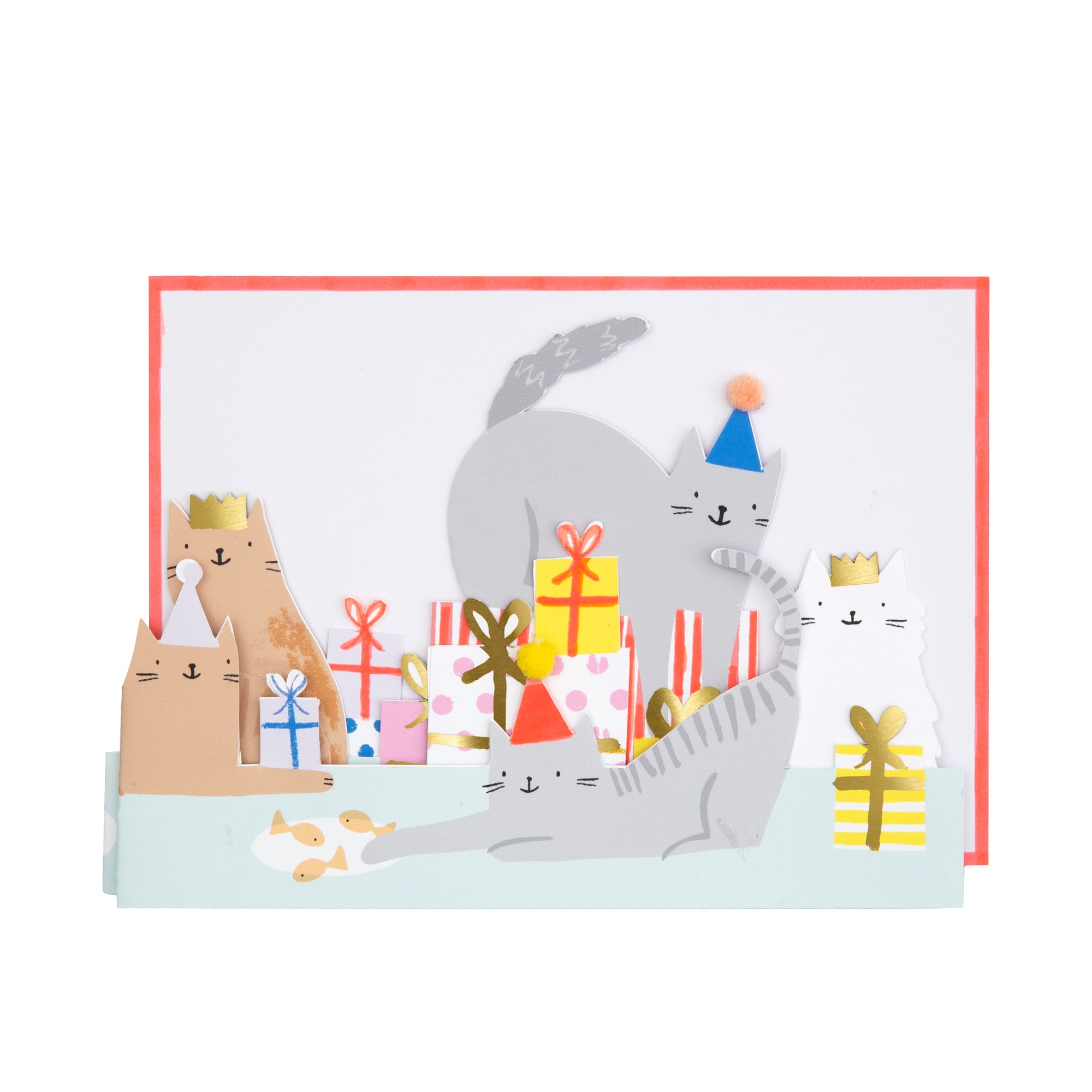 Cat Concertina Card - Kedi Tebrik Kartı