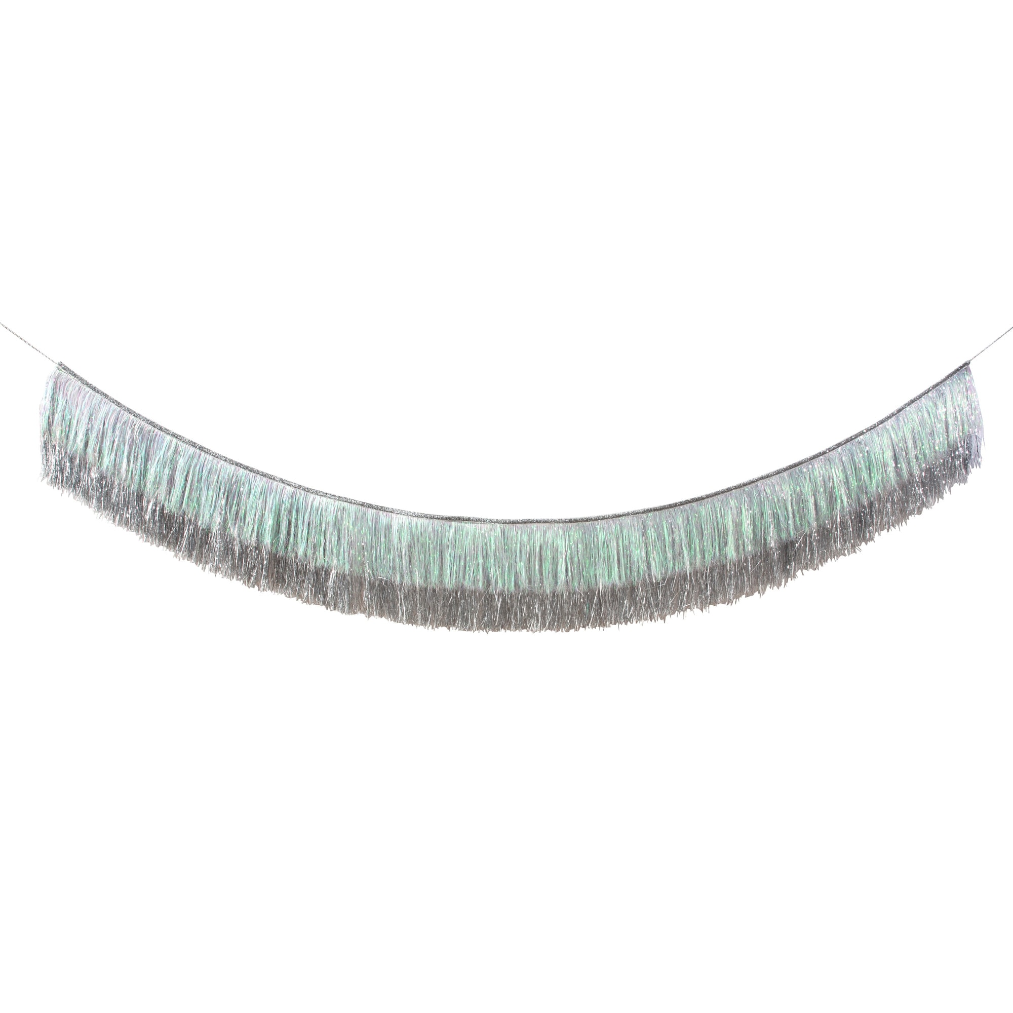 Silver Iridescent Tinsel Fringe Garland - Gümüş Püsküllü Asılan Süs