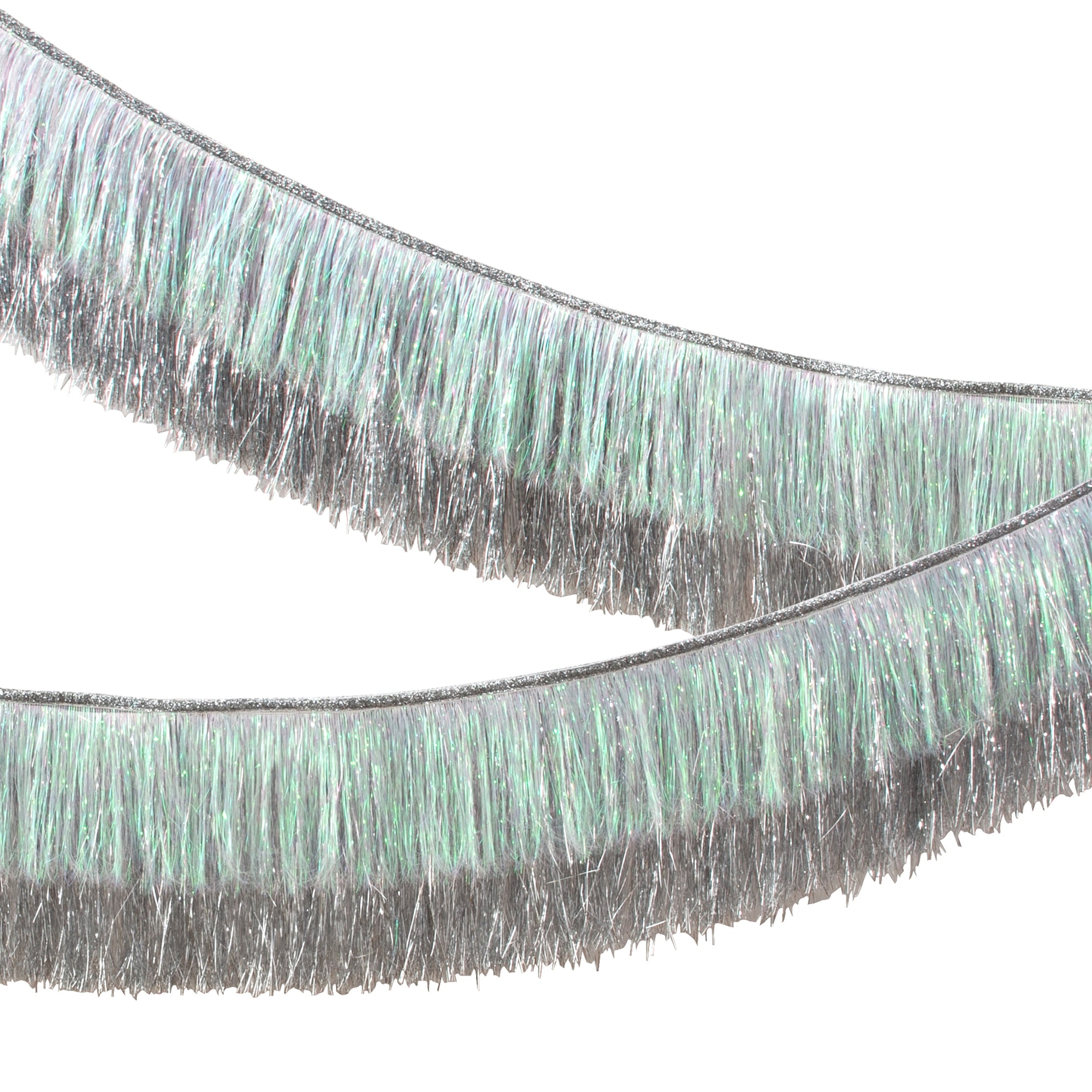Silver Iridescent Tinsel Fringe Garland - Gümüş Püsküllü Asılan Süs