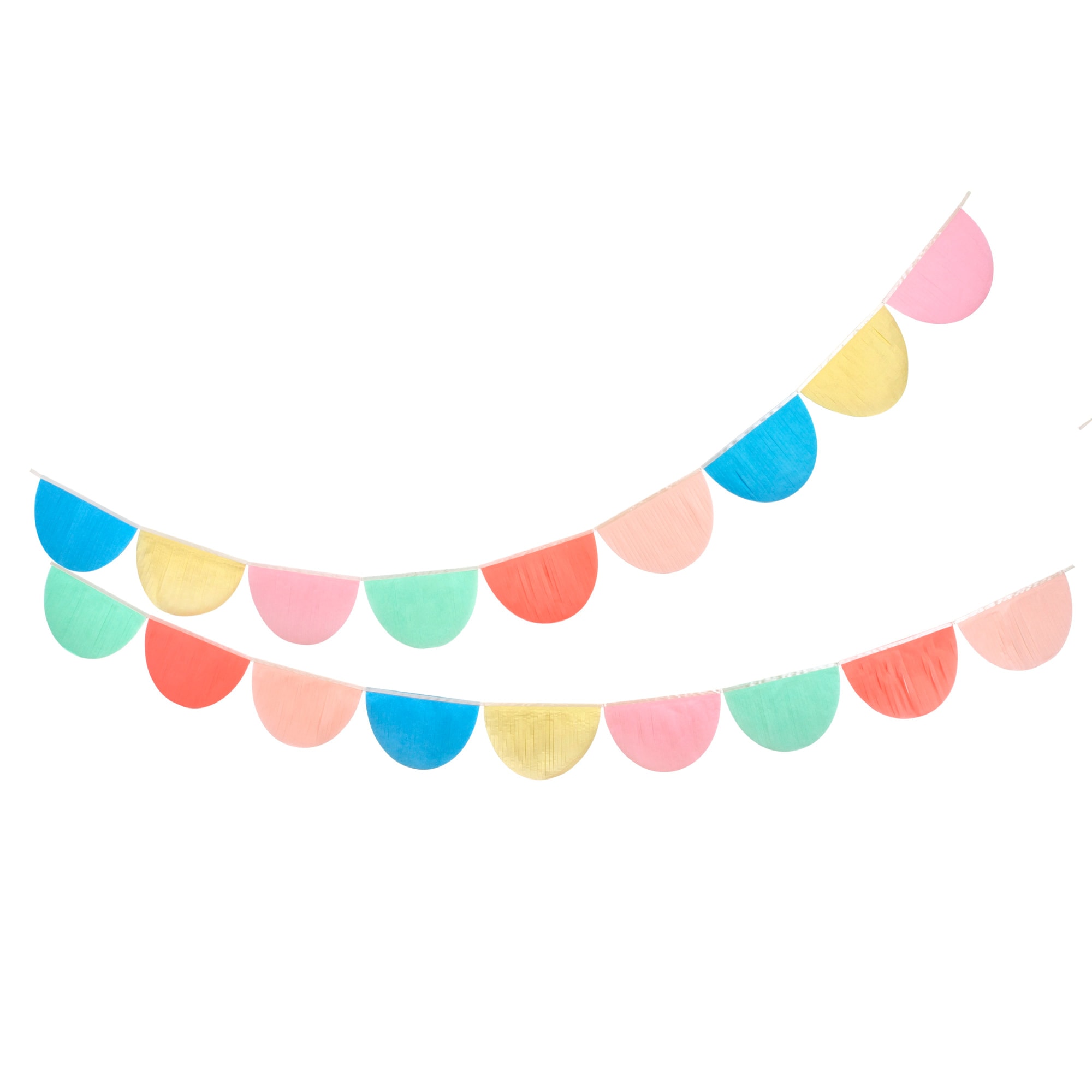 Rainbow Tissue Paper Scallop Garlands - Gökkuşağı Yarım Ay Asılan Süs