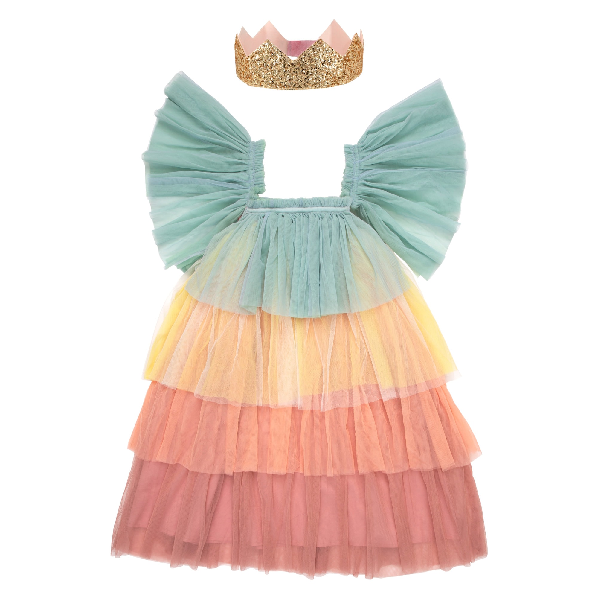 Rainbow Ruffle Princess Dress-Up - 5-6 Years - Fırfırlı Gökkuşağı Elbisesi - 5-6 Yaş