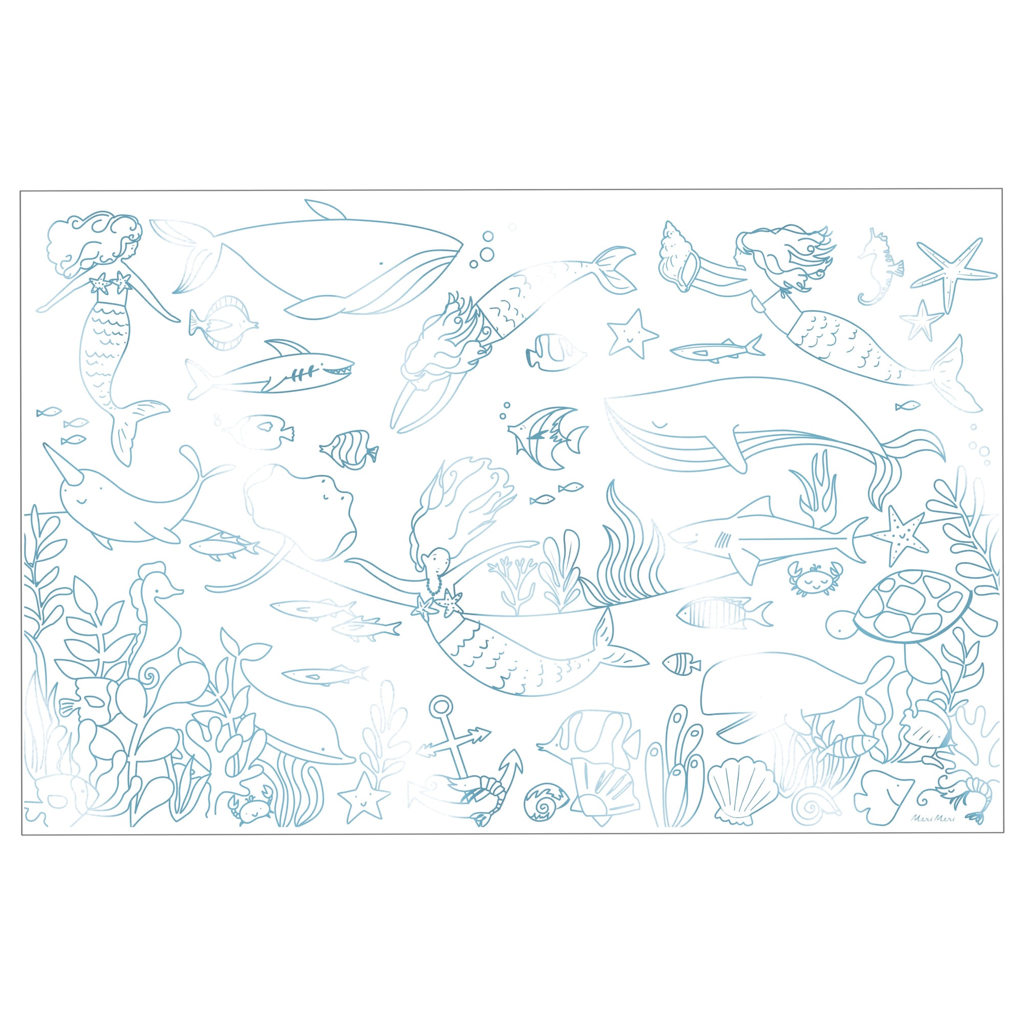 Mermaid Colouring Posters - Deniz Kızı Boyamalı Poster